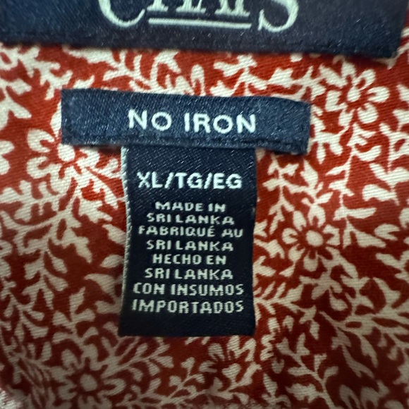 Chaps Red Floral Button-Up Shirt - Picture 3 of 5